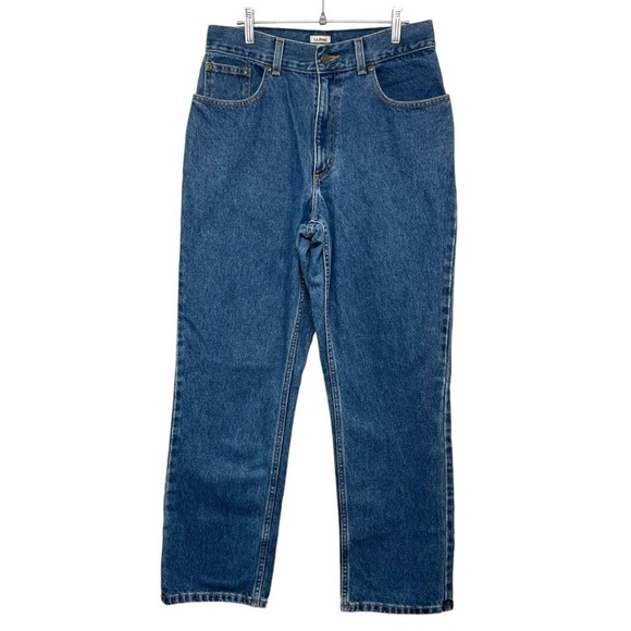 L.L. Bean Signature Original Fit Hi Rise Straight Leg 100% Cotton Jeans Women 10 - Picture 5 of 16